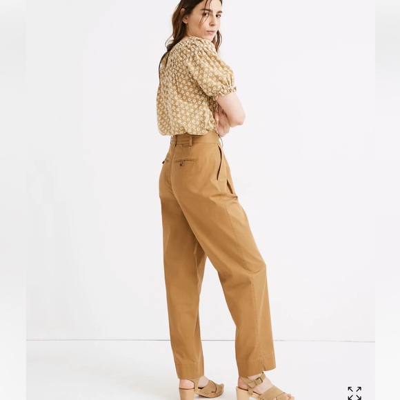 Madewell Pleated Taper barrel balloon Wide-Leg Pants - Picture 3 of 10